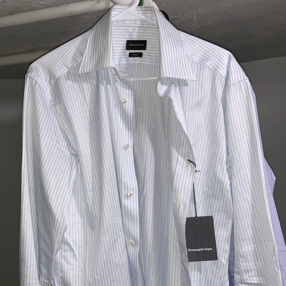 Light Blue Stripe Ermenegildo Zegna Dress Shirt